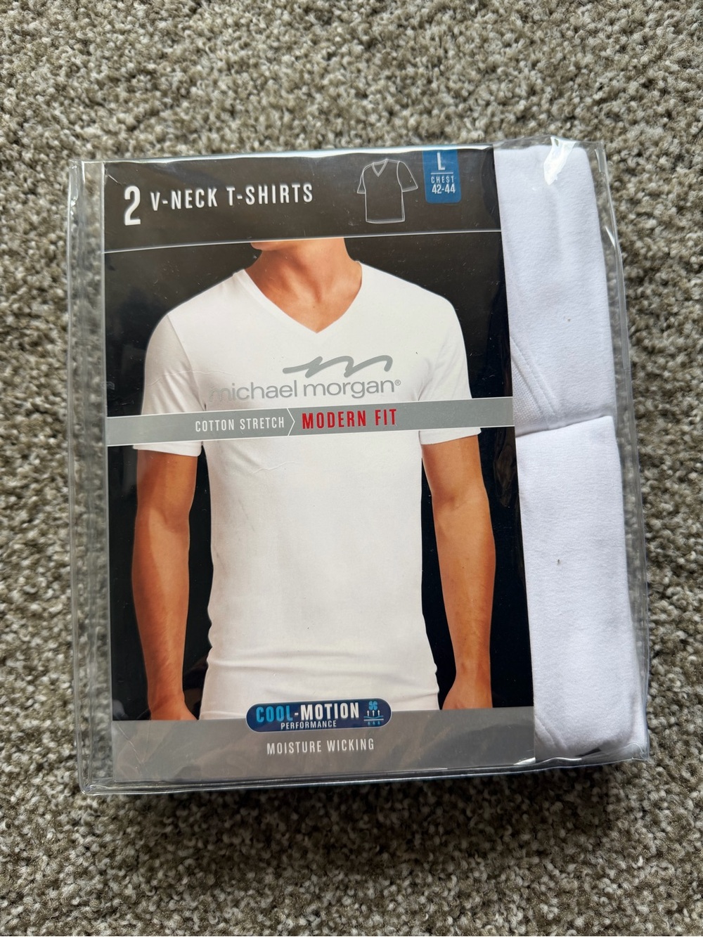 Men's White V-Neck T-Shirts - 2 Pack (Micheal Morgan)